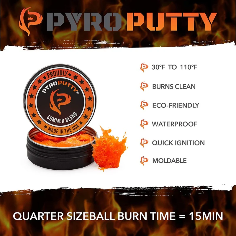 Pyro Putty Waterproof Fire Starter - 5 pack, 0.5oz Cans - Image 3
